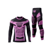 2019 OEM Wholesale Stock Comfortable Women′s Heated Functional Suit Lightweight Seamless Thermal Underwear Set